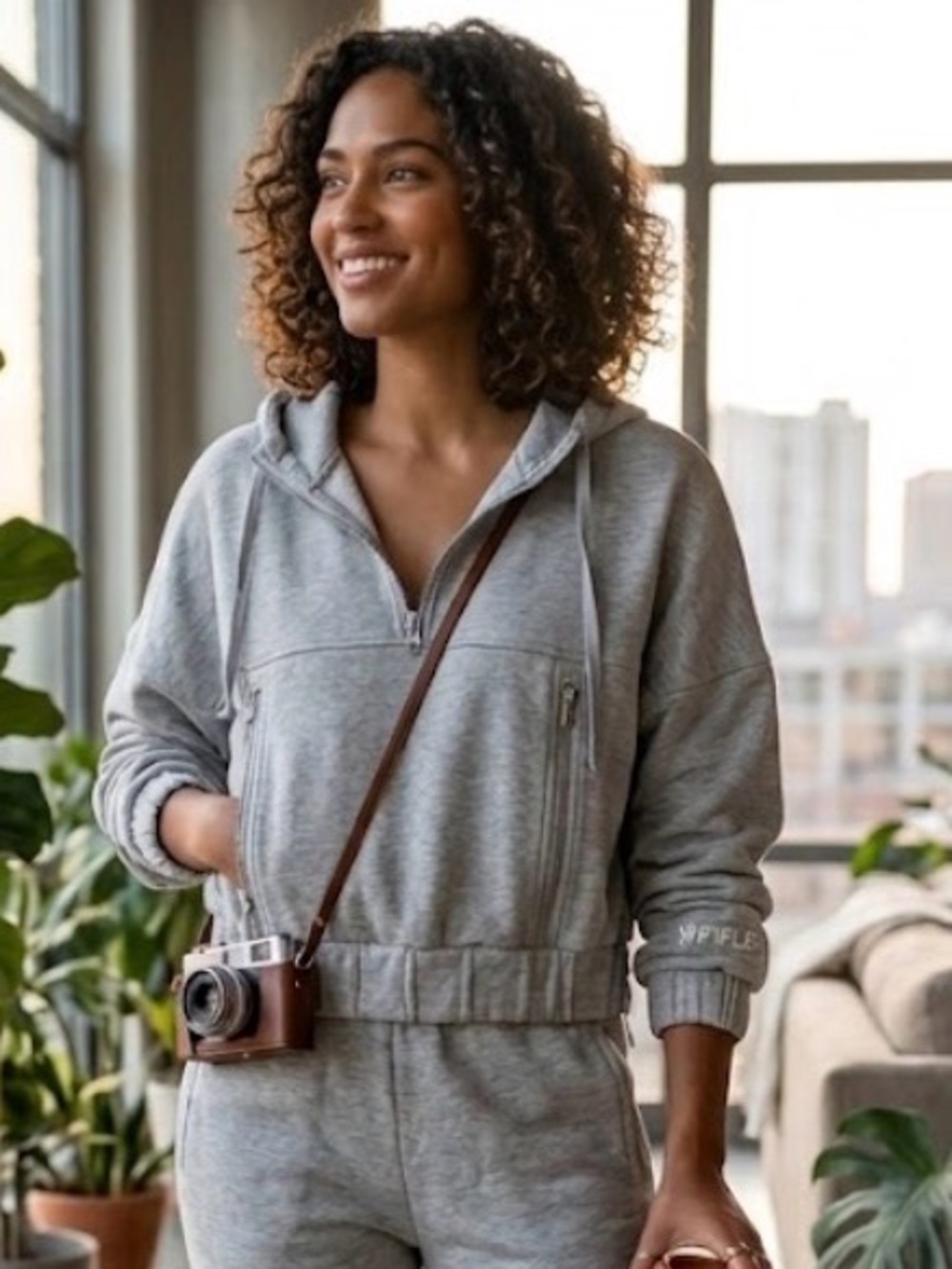 POPFLEX Active Adventure Hoodie - Heather Grey - Size M